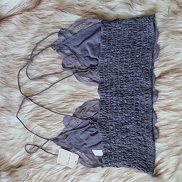 NWT Free People Intimately Adella Longline Bralette size L in Slate - Picture 4 of 5